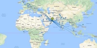 Оман Ејр мапу маршруте лета 